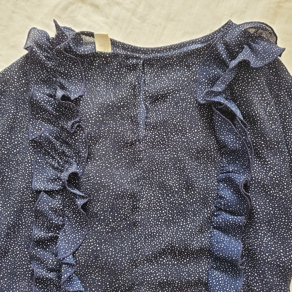 H&M Navy Ruffle Blouse - Picture 10 of 11